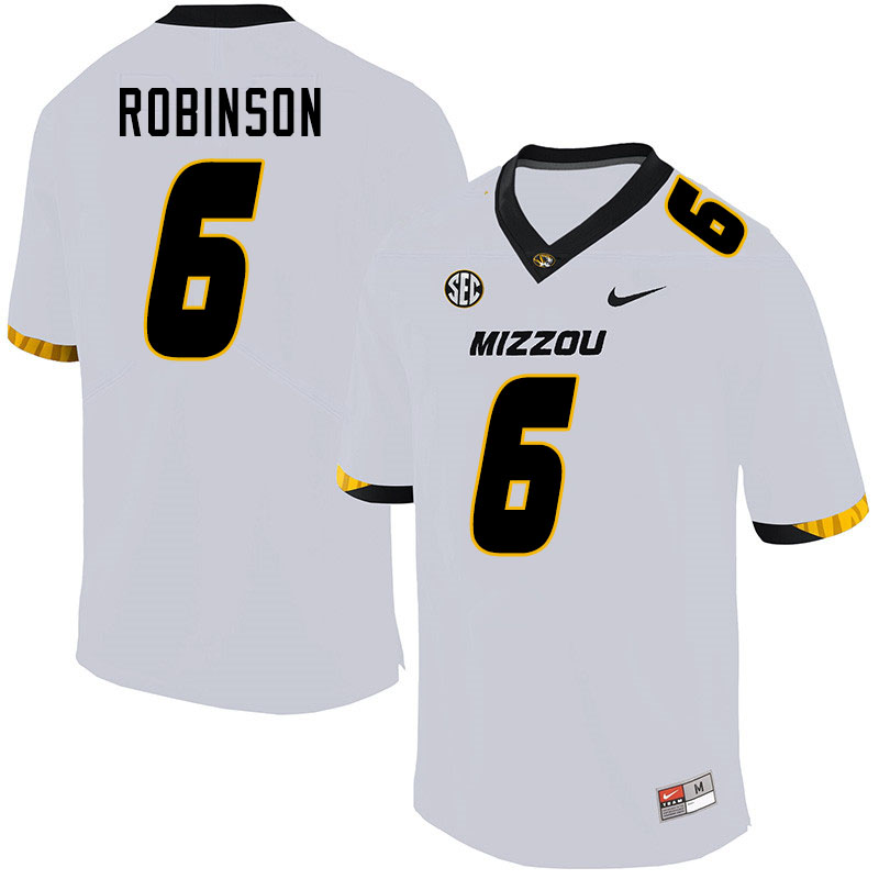 Men #6 Darius Robinson Missouri Tigers College Football Jerseys Sale-White
